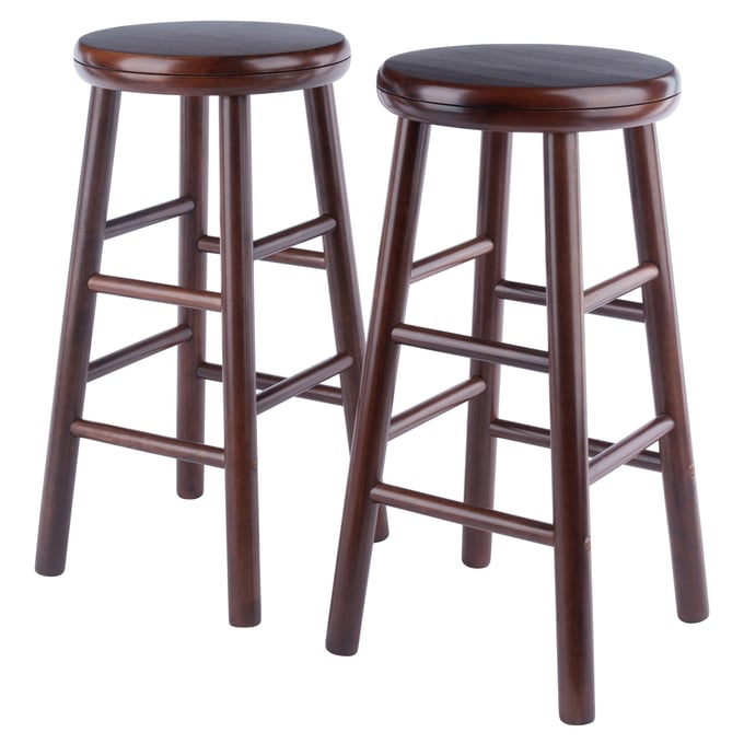 2 Winsome Shelby Walnut Swivel Counter Height Stools WNS-94728