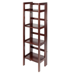 Winsome Terry Walnut 4 Tier Narrow Foldable Bookcase