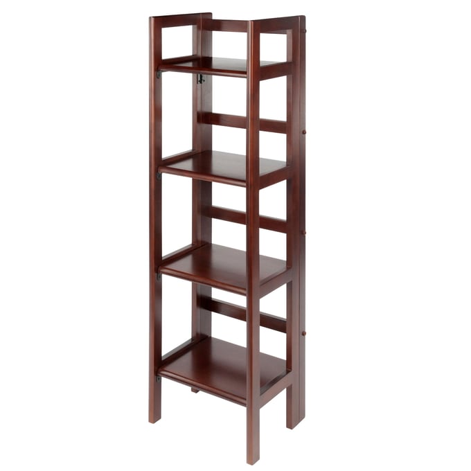 Winsome Terry Walnut 4 Tier Narrow Foldable Bookcase WNS-94852