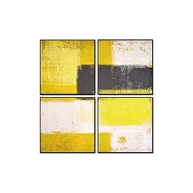 Whiteline Amarillo Black Canvas Wall Art - 28 x 28