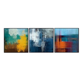 Whiteline Terra Black 3pc Canvas Wall Art