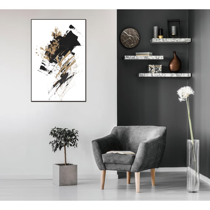 Whiteline Nina Black Canvas Wall Art 48 x 32 The Classy Home