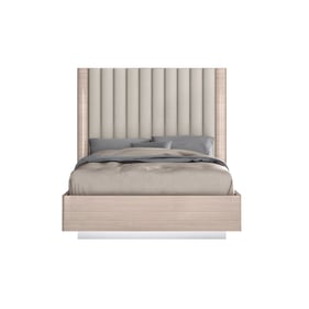 Whiteline Waves Beige Fabric King Bed