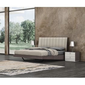 Whiteline Berlin Chestnut Light Grey 2pc Bedroom Set With King Bed