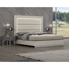 Whiteline Chloe Grey 4pc Bedroom Set With King Panel Bed