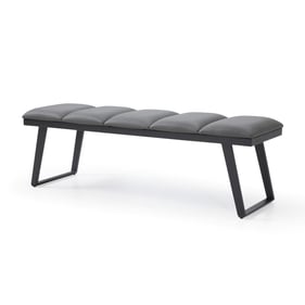 Whiteline Ethan Dark Grey Faux Leather Bench