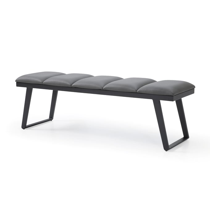 Whiteline Ethan Dark Grey Faux Leather Bench WTL-BN1477-DGRY