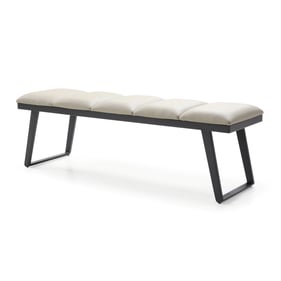 Whiteline Ethan Light Grey Faux Leather Bench