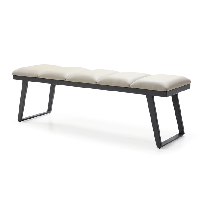 Whiteline Ethan Light Grey Faux Leather Bench WTL-BN1477-LGRY