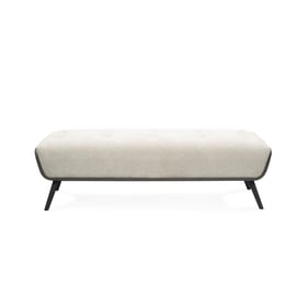 Whiteline Teddy Beige Tufted Bench