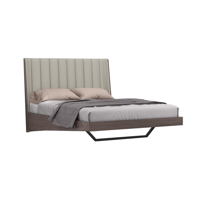 Whiteline Berlin Chestnut Light Grey Queen Bed WTL-BQ1754-CNUT-LGRY