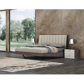 Whiteline Berlin Chestnut Light Grey 2pc Bedroom Set With Queen Bed