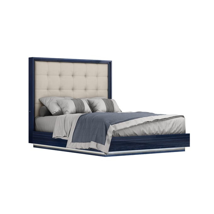 Whiteline Alexander Blue 2pc Bedroom Set with Queen Bed WTL-BQ1937-BLU-LGRY-DR-S1