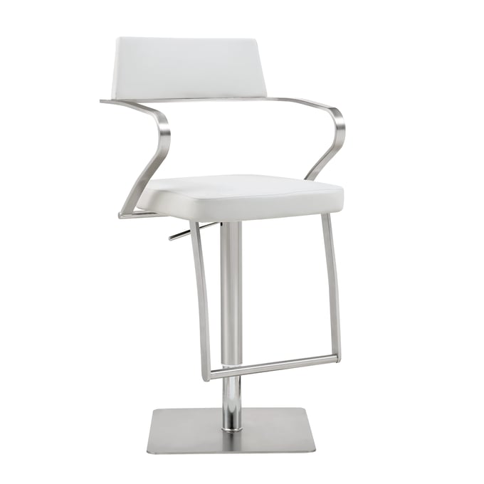 Whiteline Zuri White Faux Leather Barstool WTL-BS1621P-WHT