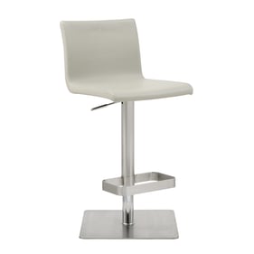 Whiteline Watson Light Grey Faux Leather Barstool