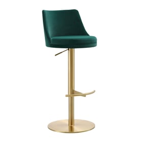 Whiteline Carter Green Velvet Barstool