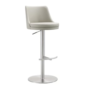 Whiteline Carter Light Grey Faux Leather Barstool