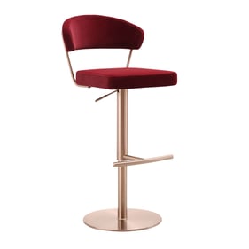 Whiteline Nova Red Velvet Barstool