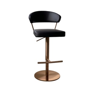 Whiteline Nova Black Faux Leather Barstool