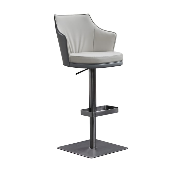 Whiteline Baxter Dark Light Grey Barstool WTL-BS2006P-LGRY-DGRY