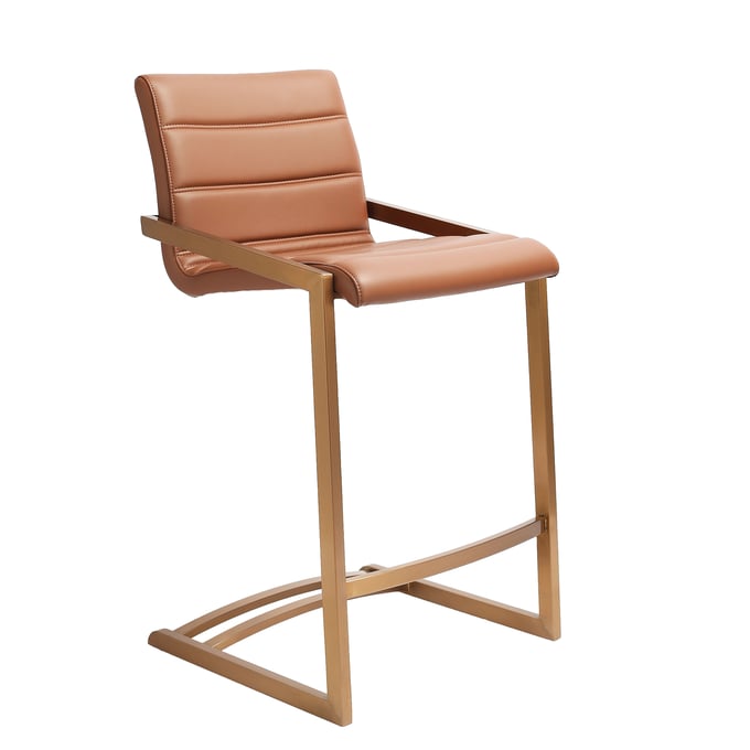 2 Whiteline Mattia Brown Barstools WTL-BS2008CP-BRN