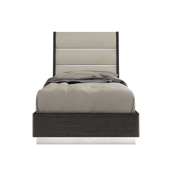 Whiteline Pino Dark Light Grey Twin Bed WTL-BT1752-DGRY-LGRY