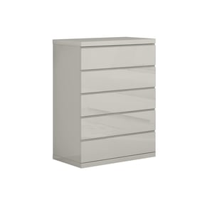 Whiteline Anna Light Grey 5 Drawers Chest