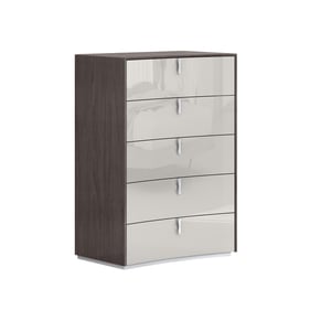 Whiteline Berlin Chestnut Light Grey Drawer Chest