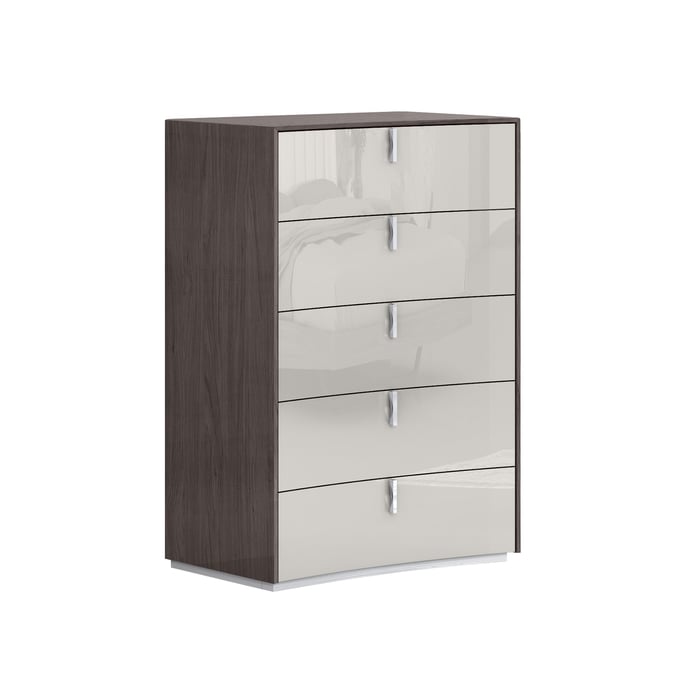 Whiteline Berlin Chestnut Light Grey Drawer Chest WTL-CD1754-CNUT-LGRY