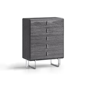 Whiteline Chloe Grey 5 Drawers Chest