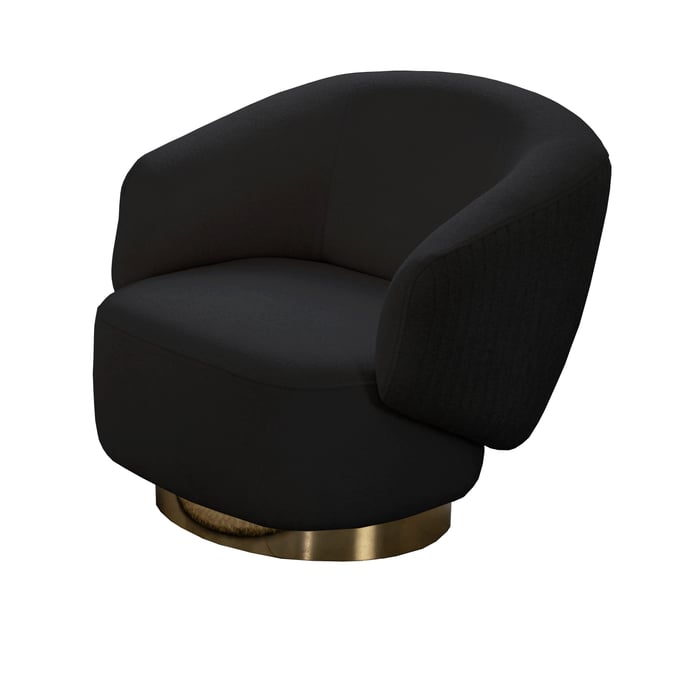 Whiteline Erzin Black Fabric Swivel Chair WTL-CH1758F-BLK