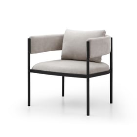 2 Whiteline Envie Light Grey Accent Chairs