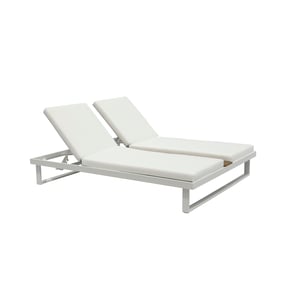 Whiteline Sandy White Double Lounge Chaise