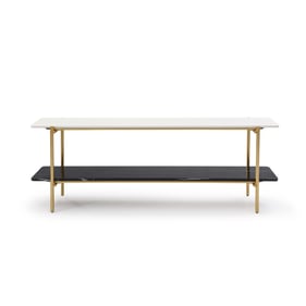 Whiteline Fairview White Black Console Table