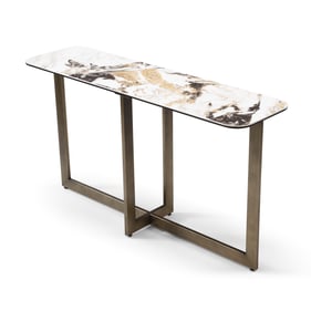 Whiteline Nola Bronze Steel Console Table