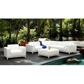 Whiteline Andrew White 5pc Outdoor Seating Set