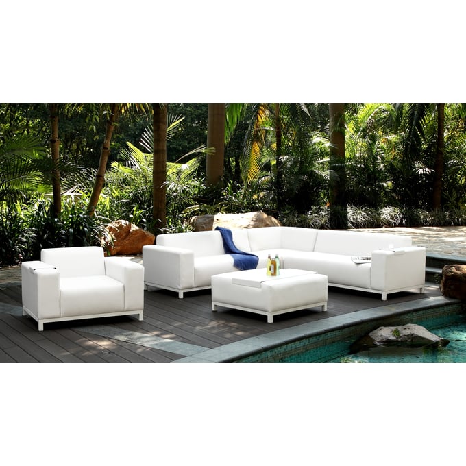 Whiteline Andrew White 5pc Outdoor Seating Set WTL-COL1595-WHT