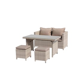 Whiteline Abbie Beige 4pc Outdoor Dining Set