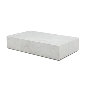 Whiteline Cube White Rectangular Coffee Table