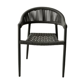 4 Whiteline Leyla Grey Outdoor Dining Armchairs