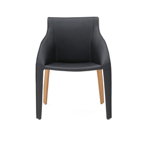 Whiteline Emory Black Brown Dining Armchair