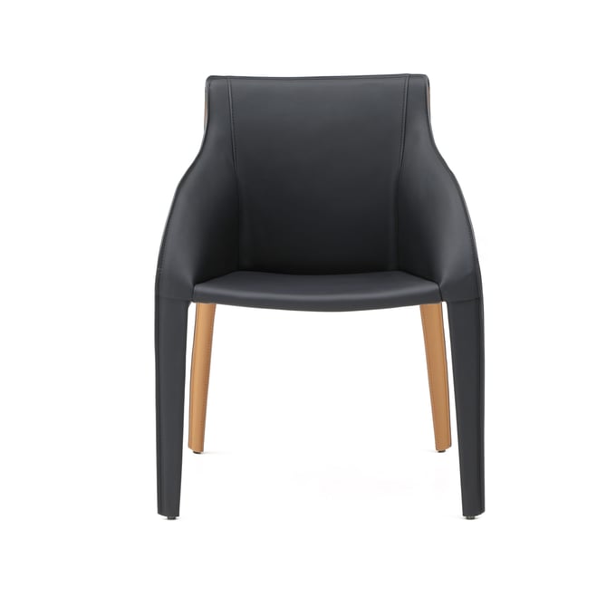 Whiteline Emory Black Brown Dining Armchair WTL-DAC1881P-BLK-BRN