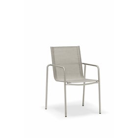 4 Whiteline Paola Light Grey Outdoor Dining Armchairs