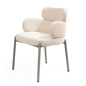 Whiteline Adele Taupe Dining Arm Chair