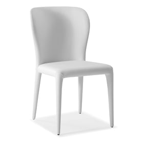 2 Whiteline Hazel White Faux Leather Dining Chairs