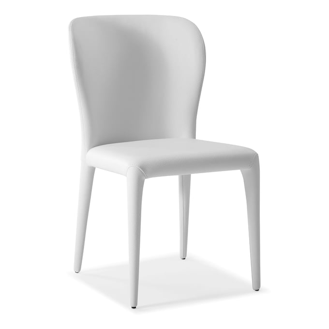 2 Whiteline Hazel White Faux Leather Dining Chairs WTL-DC1455-WHT