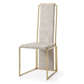 2 Whiteline Sumo Beige Fabric Dining Chairs