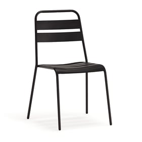 4 Whiteline Belle Dark Grey Outdoor Dining Chairs