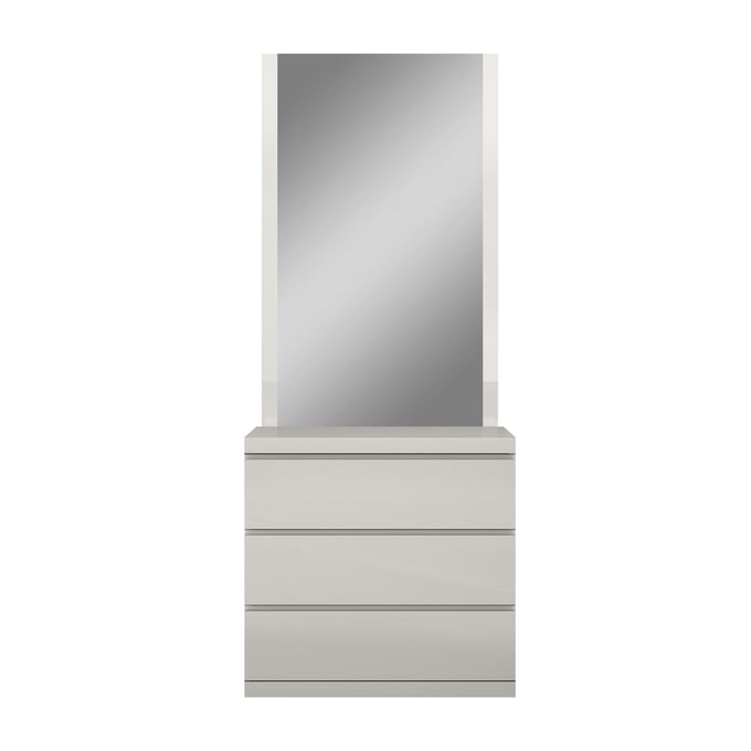 Whiteline Anna Light Grey Single Dresser and Mirror WTL-DR1207S-LGRY-DRMR