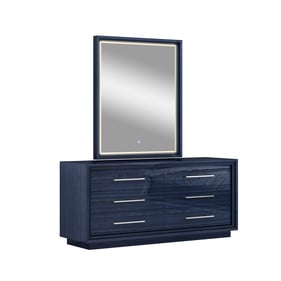 Whiteline Alexander Blue Dresser and Mirror